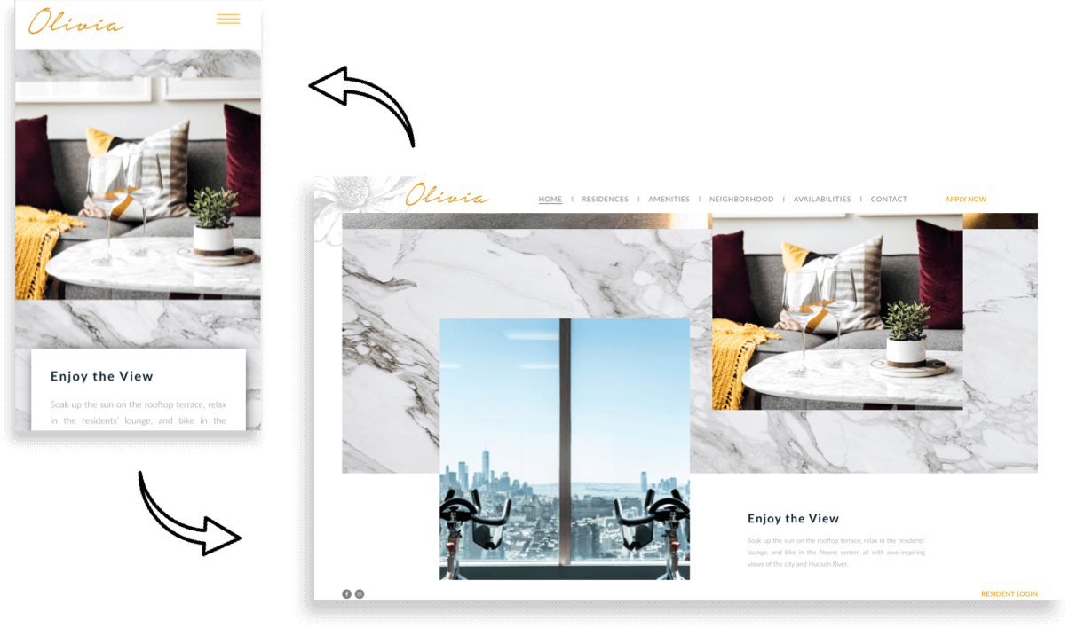 Responsive images for Olivia. Developed by ATTCK