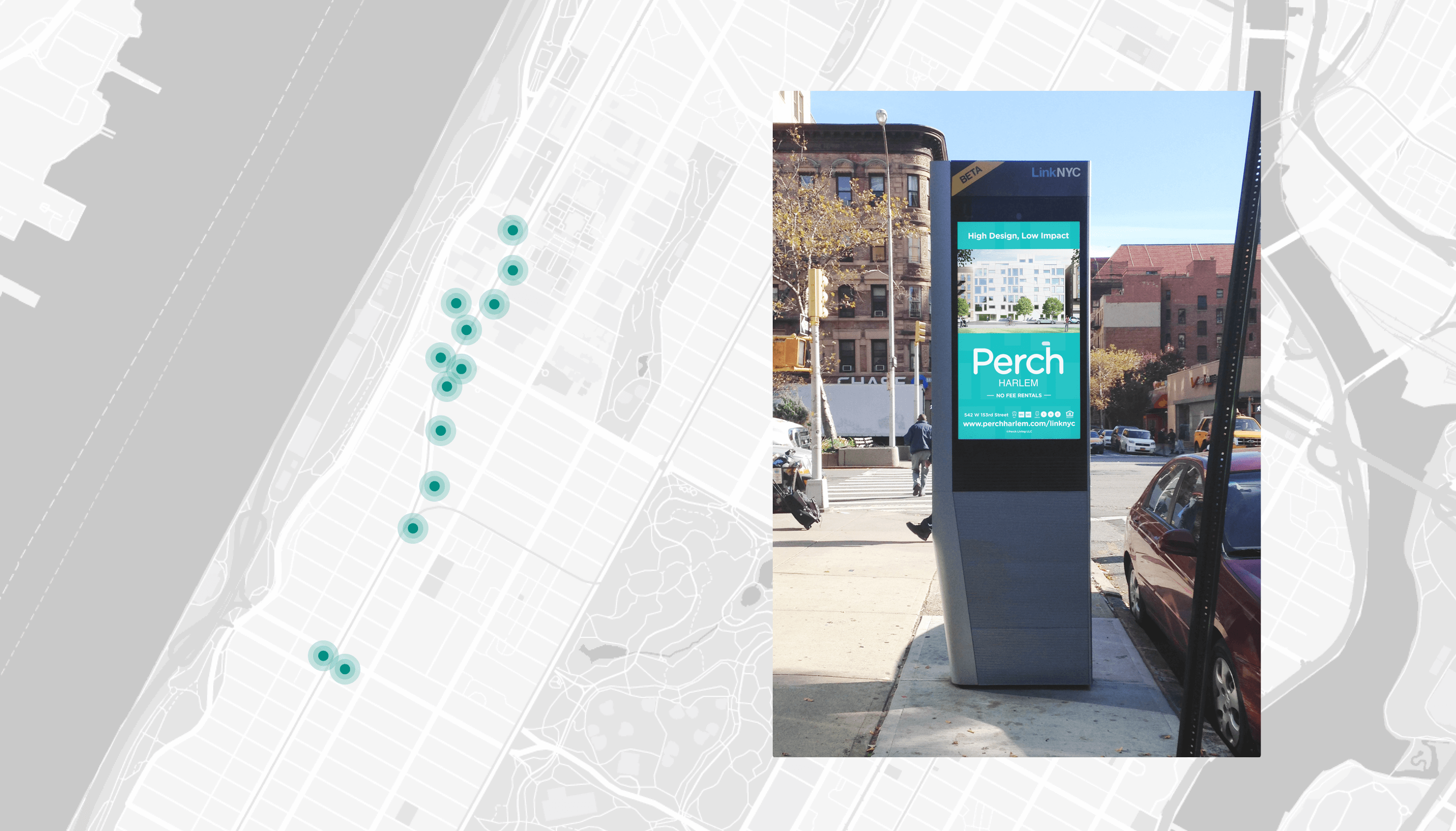 Perch Harlem display campaign map by ATTCK