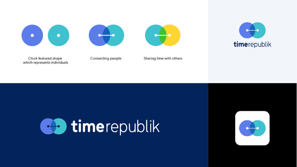 Visual identity created by ATTCK for Time Republic. Logo design and options. ATTCK.com case study
