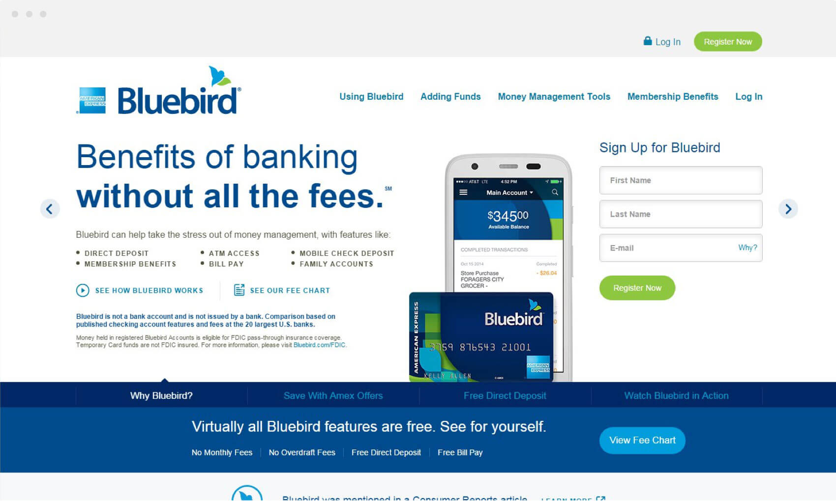 ATTCK case study. Blue Bird home page on desktop