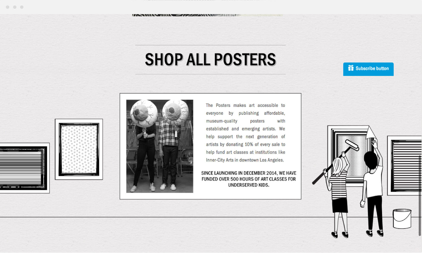 The posters website. Shop page.